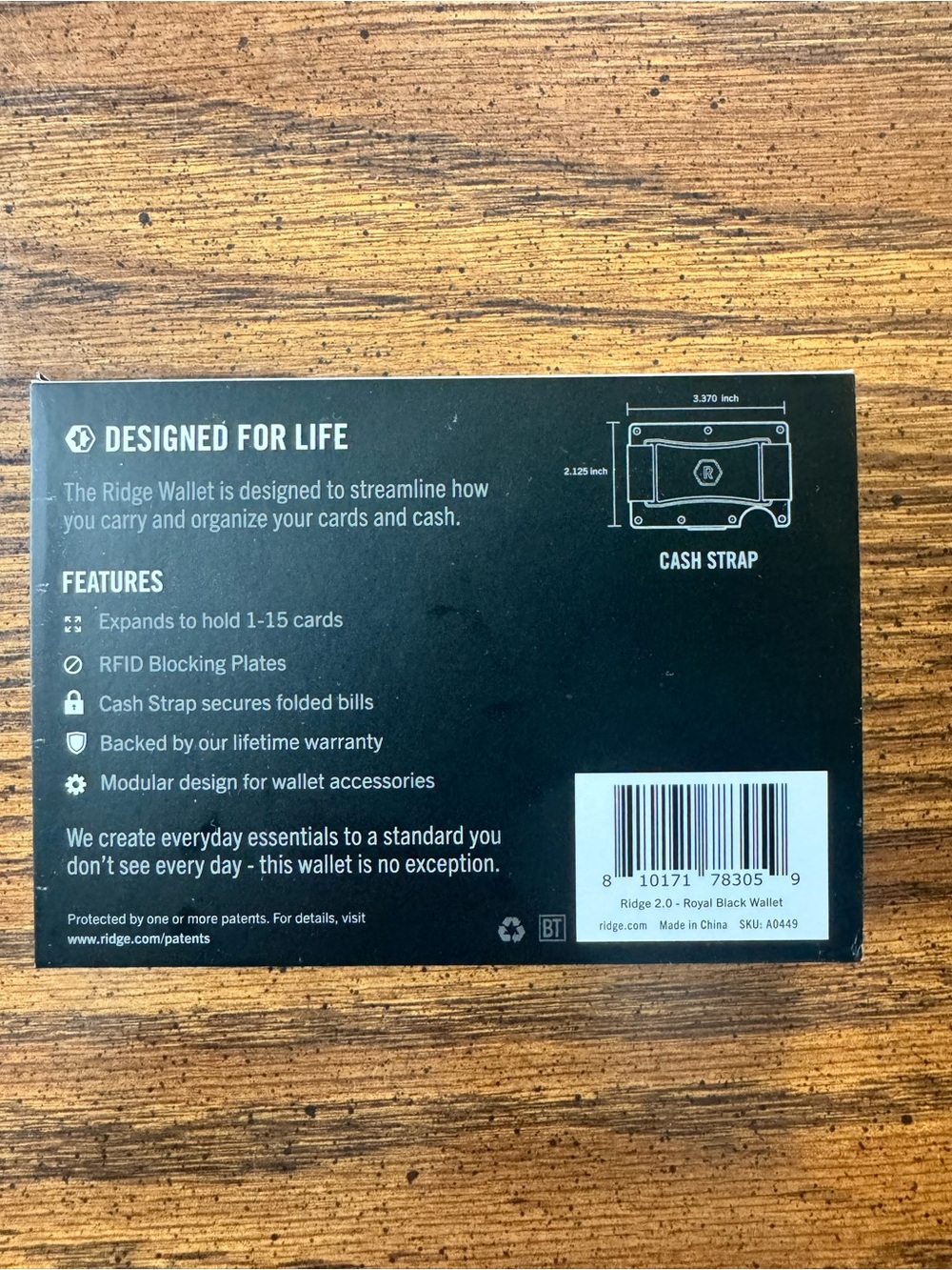 Ridge Slim RFID Blocking Wallet Money Clip - Black - Picture 3 of 7